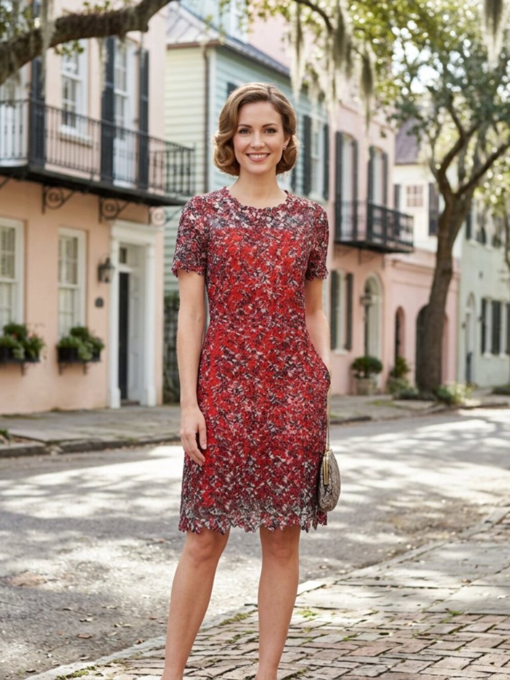 Elie Tahari Ella floral laser cut sheath dress